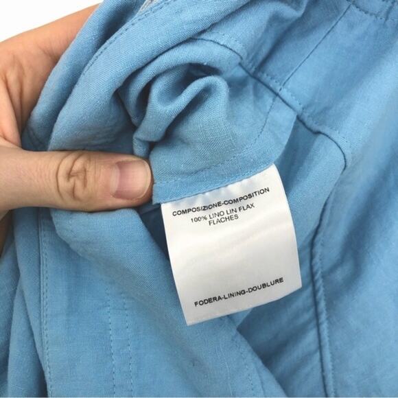 BALENCIAGA Linen Handkerchief High-Low Linen Skirt Light Blue 40 *Authentic - Picture 10 of 16